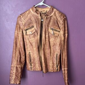Vintage Tan Leather Women's Jacket